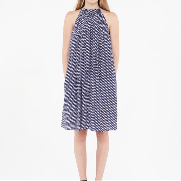 APIECE APART Silk cotton High neck dress & quilted waist Tie 4 - Picture 2 of 6